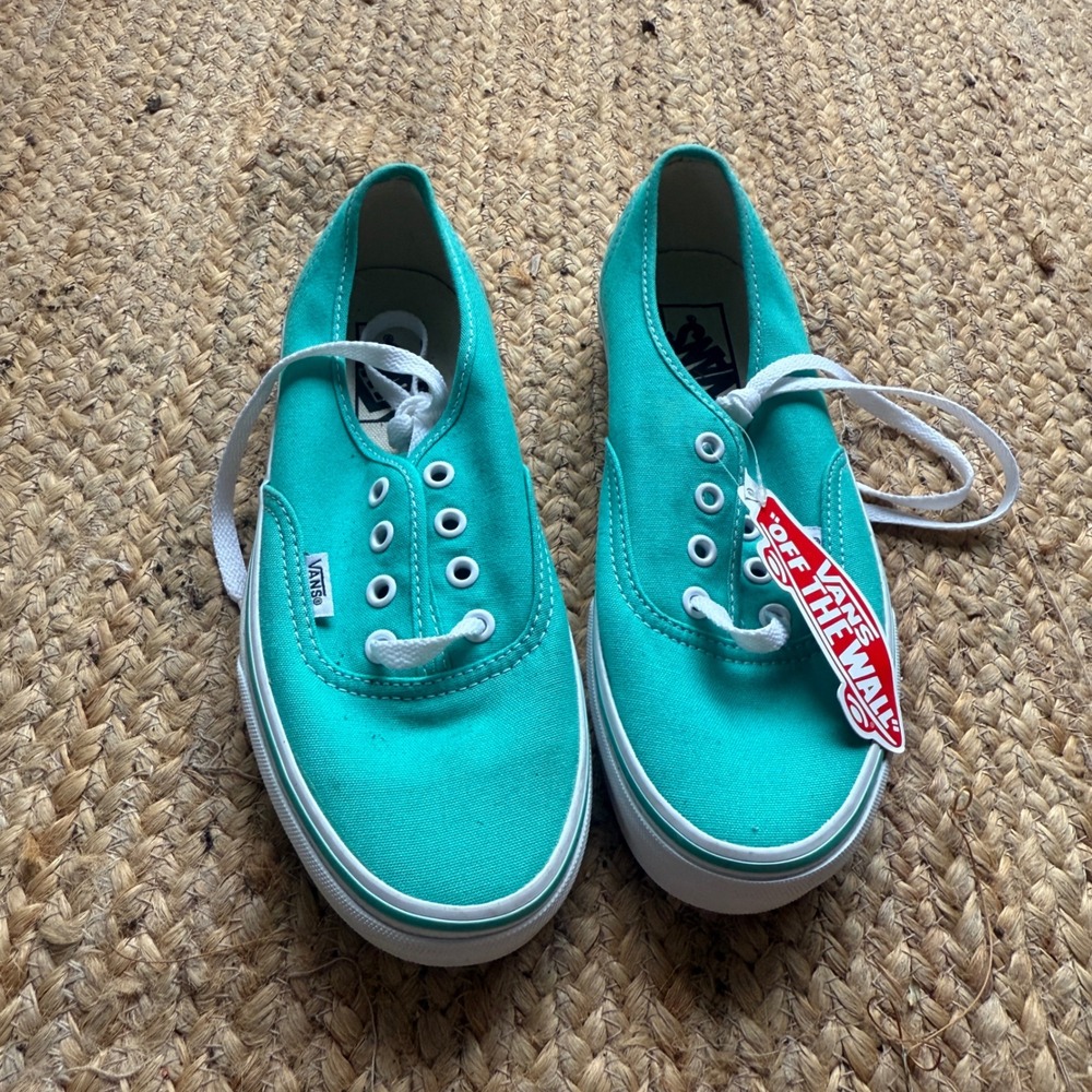 Vans Authentic Teal Canvas Low Top Skate Shoes Sneakers Unisex